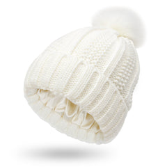 Fashion Stretchy Satin Lined Skull Knit Hats Beanie Hat