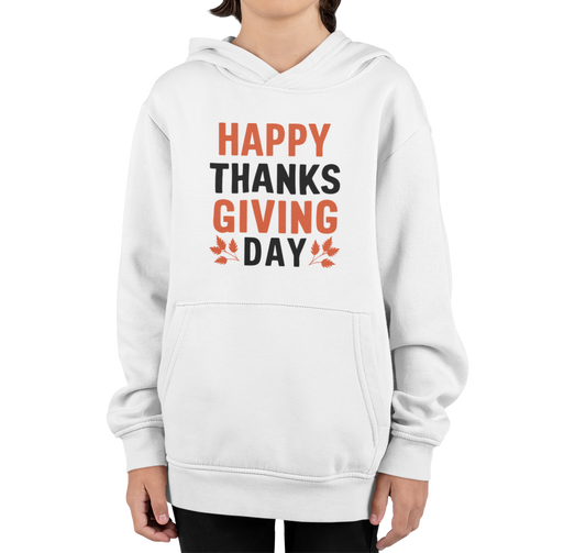 Thankful Tots Hoodies || Happy Thanksgiving  Day Printed Design Hoodie For Kids