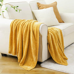 Textured Chenille Knit Throw Blanket