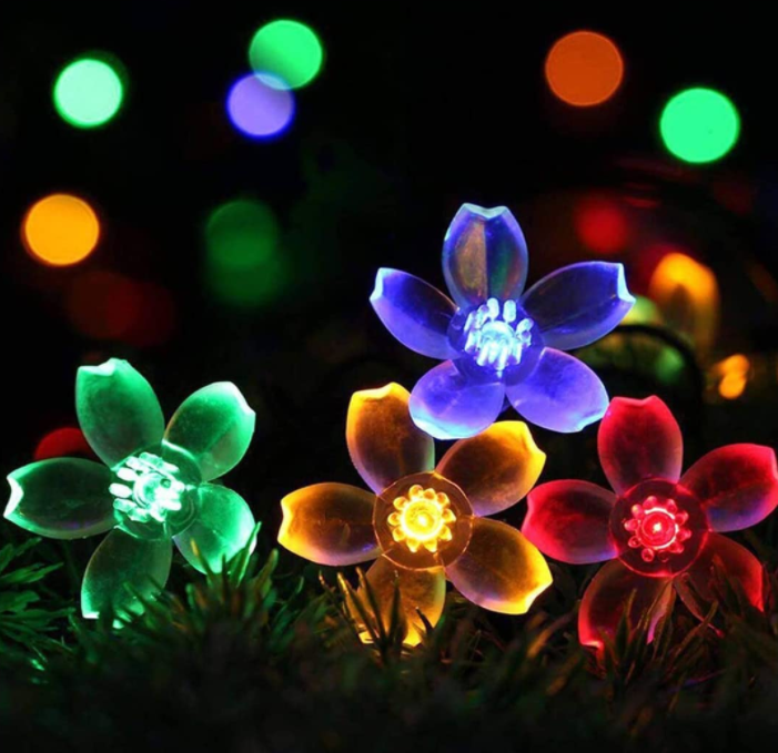 Flower String Lights Waterproof 23ft 50 LED Fairy Light Decorations