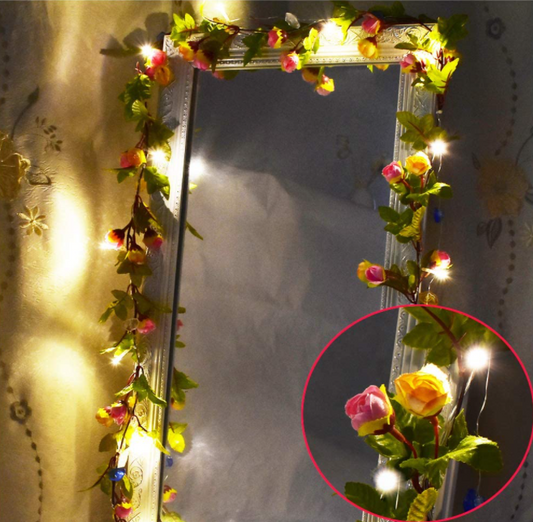 Wholesale Artificial Flower Rose Vine String Lights