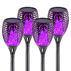 4 Pack Solar Lights Outdoor Solar 12 Led Torch Flickering Flame Lights