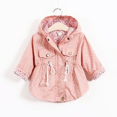 2021 Spring Autumn Girls Windbreaker Coat Jackets Baby Kids Flower