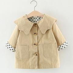 2021 Spring Autumn Girls Windbreaker Coat Jackets Baby Kids Flower