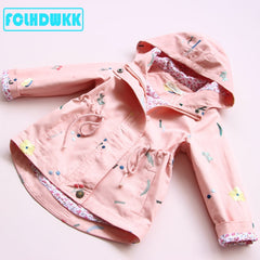 2021 Spring Autumn Girls Windbreaker Coat Jackets Baby Kids Flower