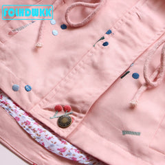 2021 Spring Autumn Girls Windbreaker Coat Jackets Baby Kids Flower