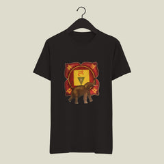 Adorable Elephant Patch Printed Designed Tshirt | Resembled to Traditional Indian Culture Patch Printed Designed Tshirt