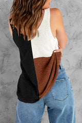 Color Block V-Neck Knit Vest