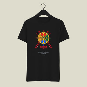 Wheel of Dharma Knowledge Printed Designed Tshirt | Indian Culture Hardcore Fan Tshirt