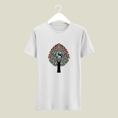 Beautiful Peacock Patch Printed Designed Religious Tshirt | Casual, Summer & National Indian Bird peacock Printed Tshirt