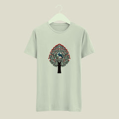 Beautiful Peacock Patch Printed Designed Religious Tshirt | Casual, Summer & National Indian Bird peacock Printed Tshirt