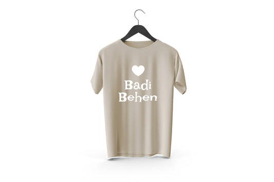 Bada Bhen Design Printed Tshirt | Raksha Bandhan Special Tshirt, Sibling Gift, Bharat World Market Special Designed Tshirt