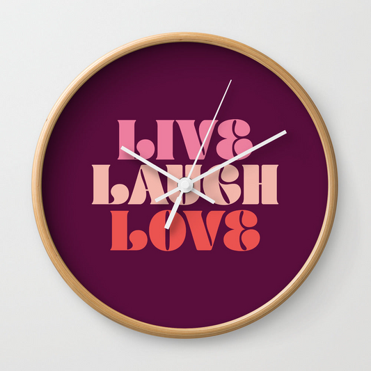 Live Laugh Love Wall Clock