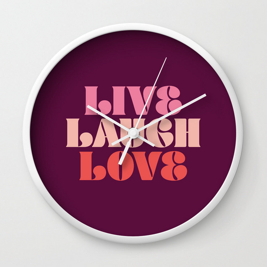 Live Laugh Love Wall Clock