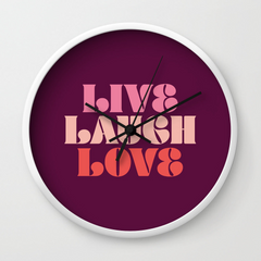 Live Laugh Love Wall Clock