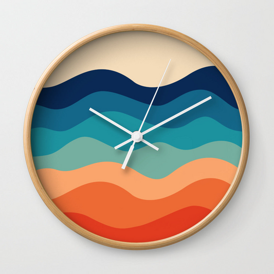 Retro 70S Waves Wall Clock