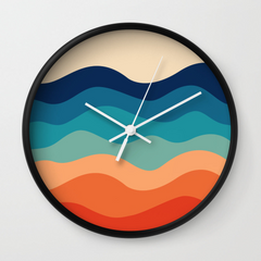 Retro 70S Waves Wall Clock