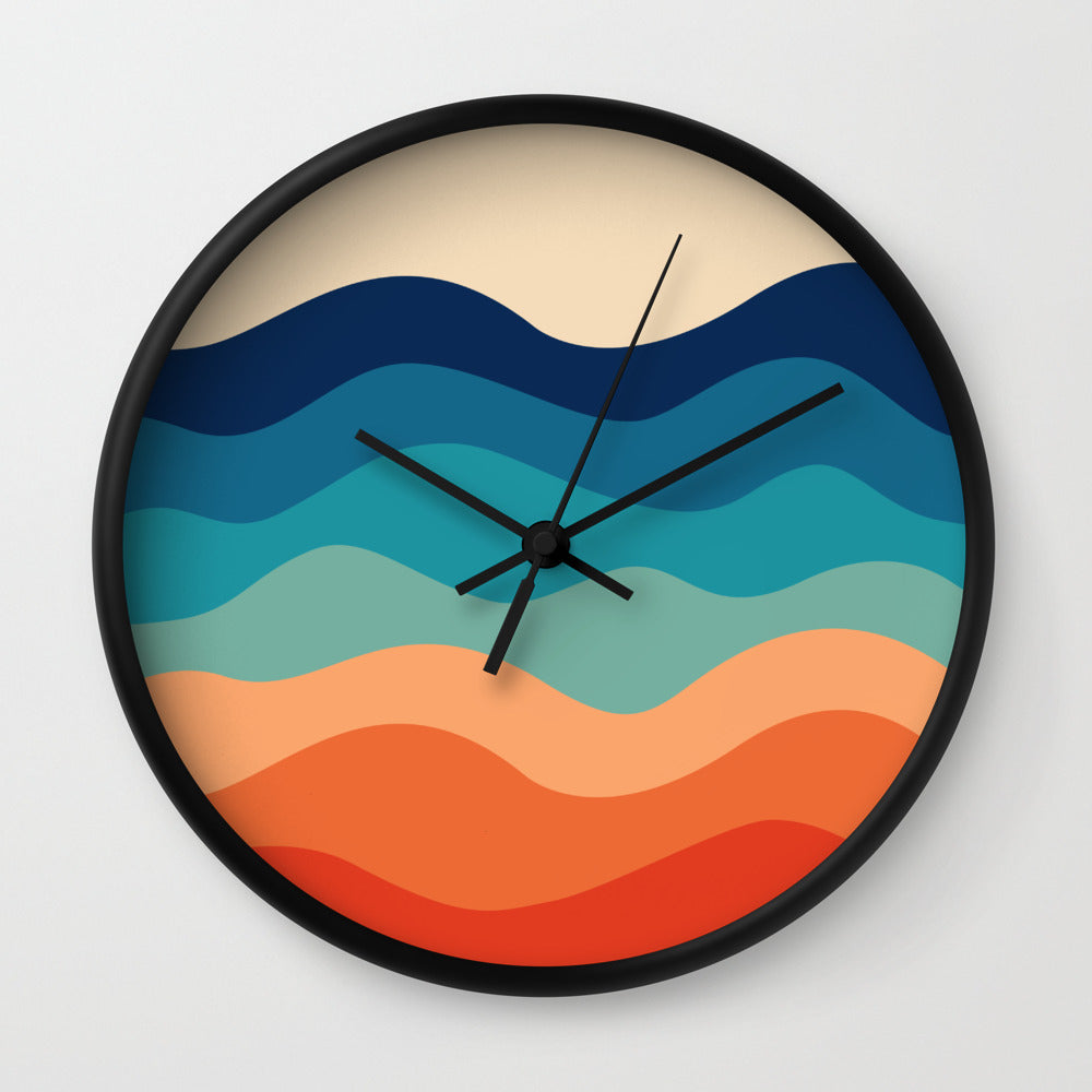 Retro 70S Waves Wall Clock