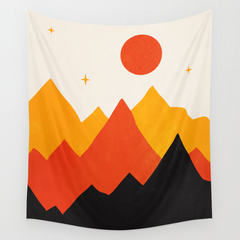 Mountains & Mountains Wall Tapestry