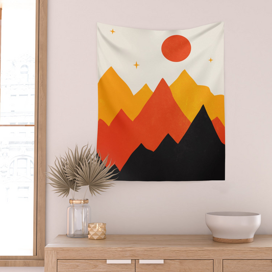 Mountains & Mountains Wall Tapestry