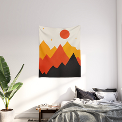 Mountains & Mountains Wall Tapestry