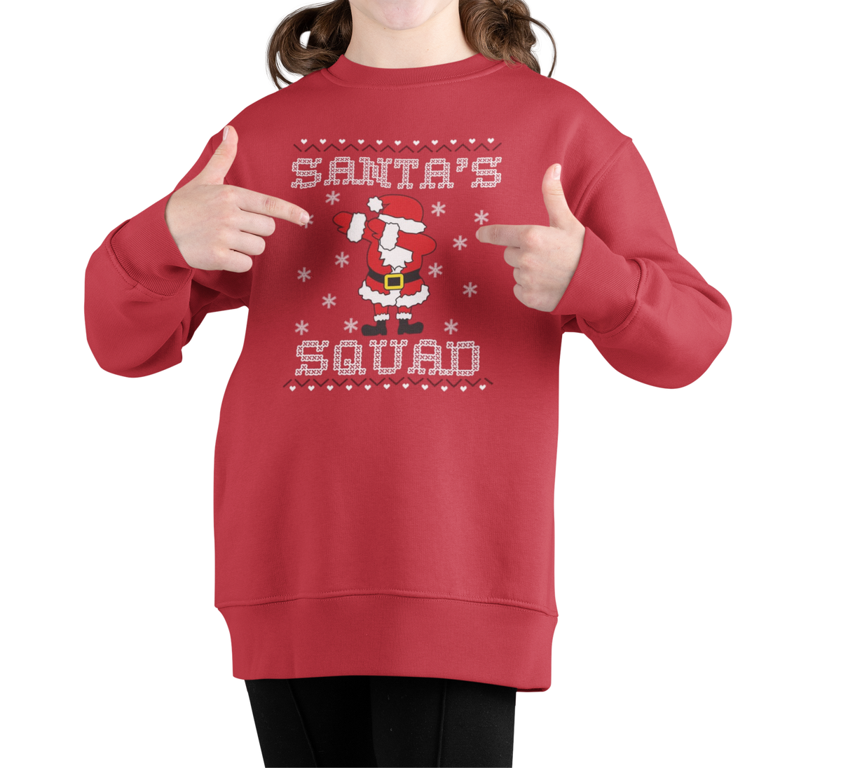 Santa’s Squad  Printed Christmas design  Sweater  || Women Girls Cute The Christmas Sweater Cabin