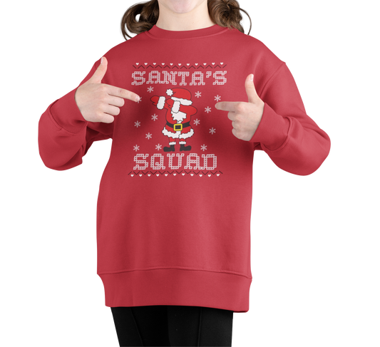 Santa’s Squad  Printed Christmas design  Sweater  || Women Girls Cute The Christmas Sweater Cabin