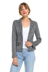 Point Plaid Blazer