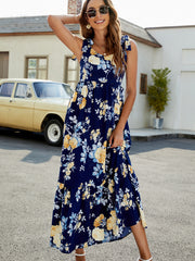 Floral Tie-Shoulder Sleeveless Dress