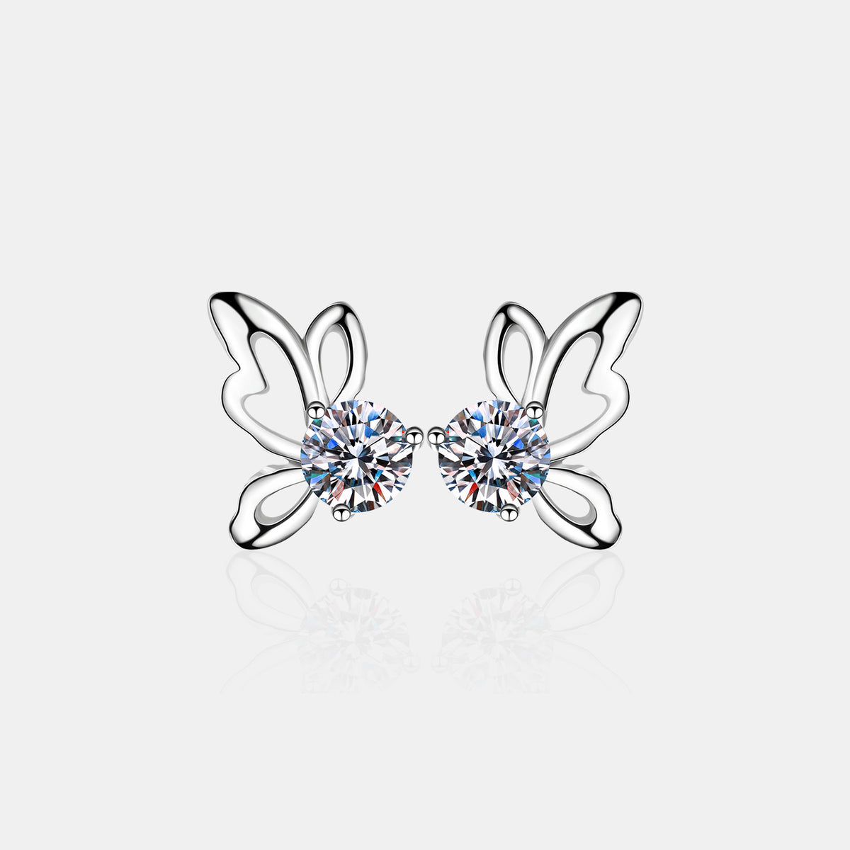 1 Carat Moissanite Butterfly Shape Earrings