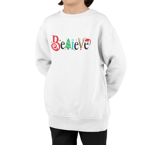 Believe cozy Christmas eve knit  Printed Christmas design  Sweater  || Women Girls Cute Chicmas Sweaters