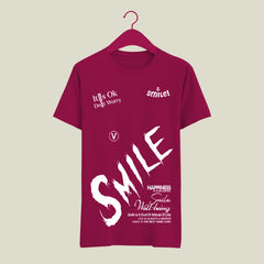 SMILE all over printed summer cotton tshirt | casual, college, gym wear tshirt