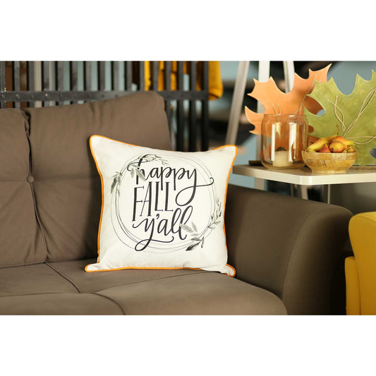 18inchesx18inches Thanksgiving Quote Printed Decorative Throw Pillow