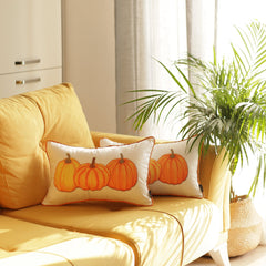 Set of 4 20inches Thanksgiving Pumpkin Throw Pillow Cover in