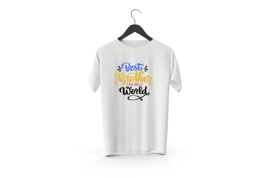 Best Brother in the World Printed Design T-shirt | Raksha Bandhan Gift for Bhai,Raksha Bandana T-Shirt,Gift For Him on Raksha Bandhan