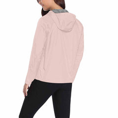 Scallop Seashell Pink Hooded Windbreaker Jacket - Men / Women