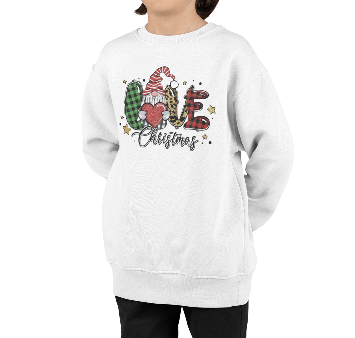 Santa's little love knit   Printed Christmas design  Sweater  || Women Girls Cute Silent Night Knit