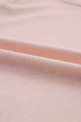 Apricot Pink Plain Ruched Side Slim Tank Top