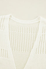 Openwork Open Front Long Sleeve Cardigan