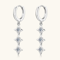 Moissanite 925 Sterling Silver Geometric Shape Earrings