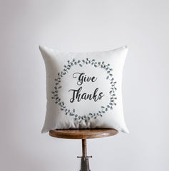 Give Thanks Wreath |  Throw Pillow Thanksgiving Décor | Farmhouse