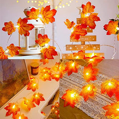 30 Lights Maple Leaf String Lights Thanksgiving Christmas Decorations