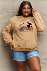 Simply Love Full Size HAPPY HALLOWEEN TRICK OR TREAT Graphic Sweatshirt