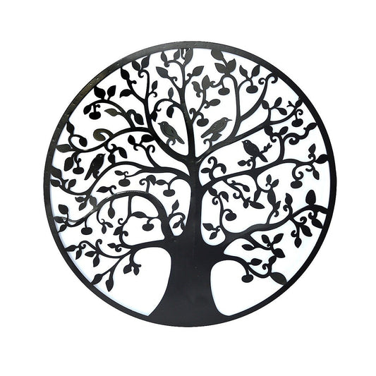 60cm Black Tree of Life Wall Art Hanging Metal Iron Sculpture Garden