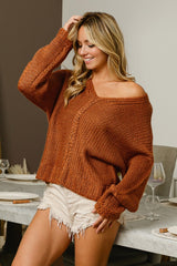 BiBi V-Neck Cable Knit Sweater