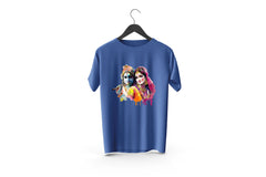 Lord Krishna and Radha Printed Patch Designed T-shirt | Janmashtami Special Printed T-shirt | Religious Printed Design T-shirt