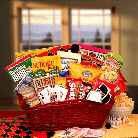 Fun & Games Gift Basket - get well soon basket - get well soon gifts