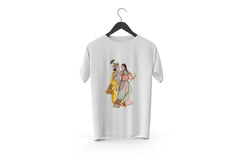 Lord Krishna and Radha Printed Patch Designed T-shirt | Janmashtami Special Printed T-shirt | Religious Printed Design T-shirt