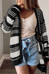 Striped Button Down Cardigan