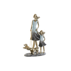 Decorative Figure DKD Home Decor 16 x 9,5 x 24 cm Blue Golden Family